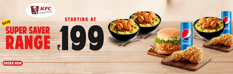 KFC cashback offers at online ordering
